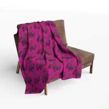 Load image into Gallery viewer, Cozy Arctic Fleece Blanket with Vibrant Pink Floral Design
