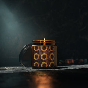 Sunflower Scented Soy Candle - Eco-Friendly Amber Jar
