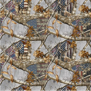 Realtree Deer & Flag Allover Cotton Fabric