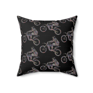 Motorcycle Rider Square Pillow – Cozy Décor for Bike Enthusiasts
