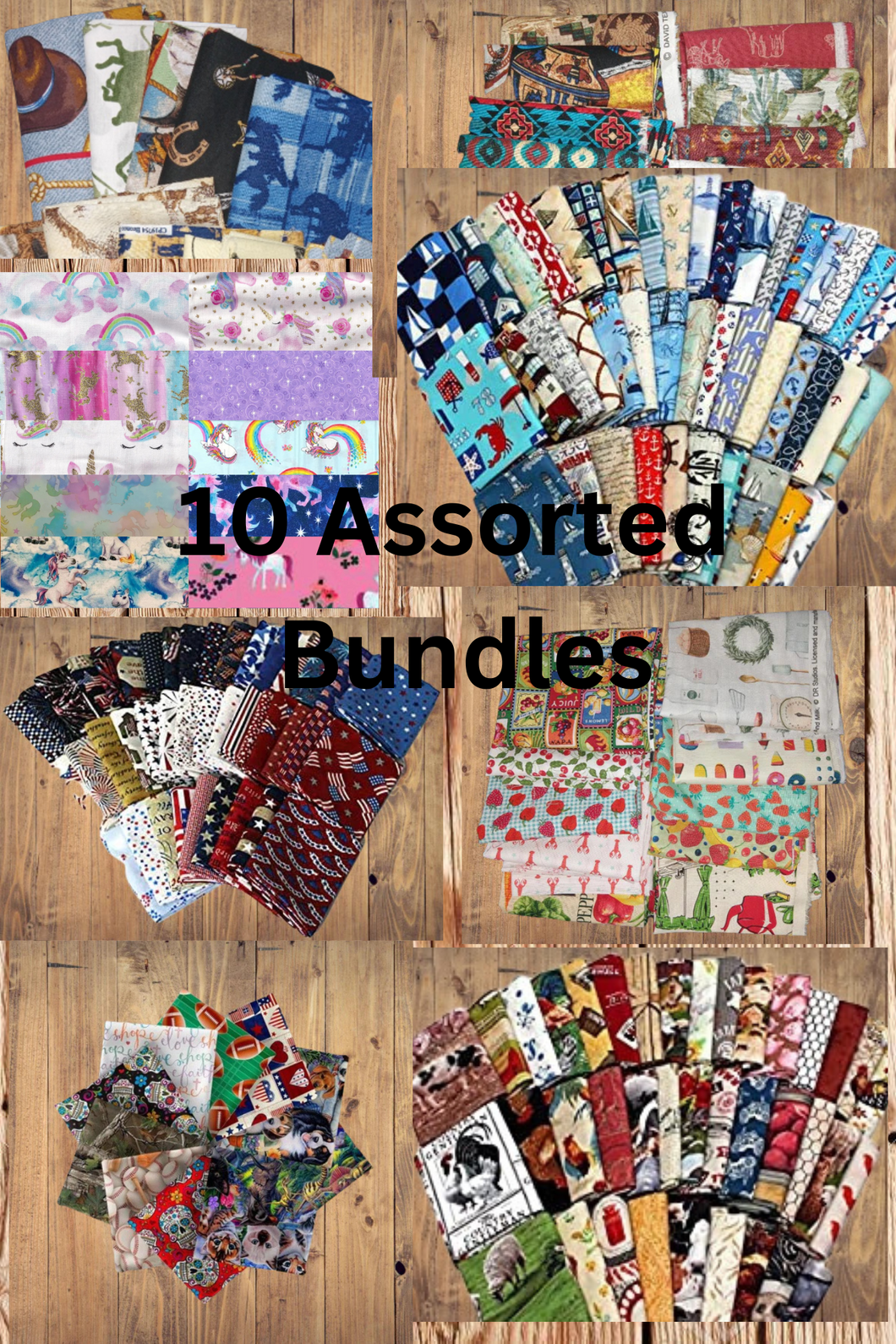 10 Fat Quarters - Assorted Fat Quarter Bundles Cotton (10 Bundles)