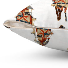 Load image into Gallery viewer, Bohemian Square Pillow with Patriotic Cowboy Design
