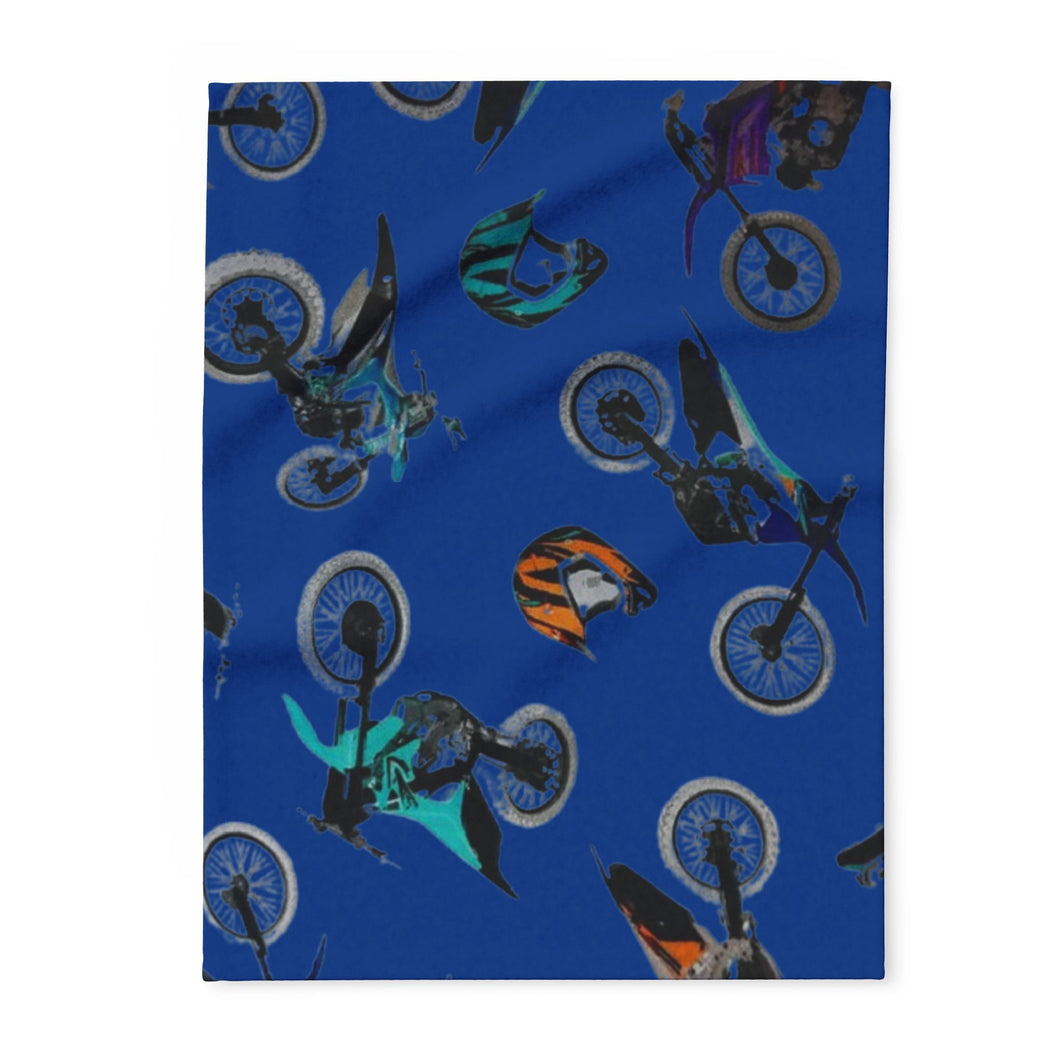 Motocross Adventure Arctic Fleece Blanket for Riders