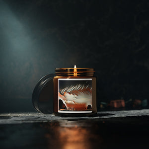 Aromatic Soy Candle - Cozy Amber Jar with Scenic Design