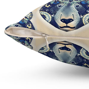 Boho Bear Pattern Decorative Pillow | Cozy Animal Print Cushion