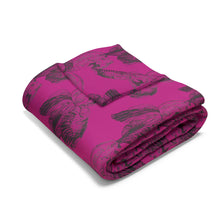 Load image into Gallery viewer, Cozy Arctic Fleece Blanket with Vibrant Pink Floral Design
