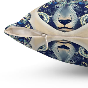 Boho Bear Pattern Decorative Pillow | Cozy Animal Print Cushion
