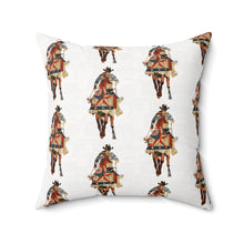 Load image into Gallery viewer, Bohemian Square Pillow with Patriotic Cowboy Design
