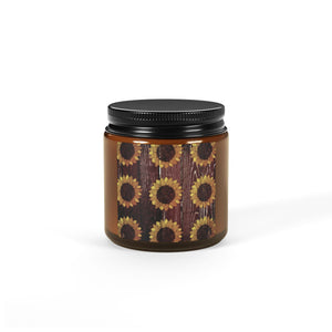 Sunflower Scented Soy Candle - Eco-Friendly Amber Jar
