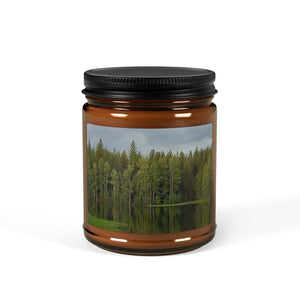 Nature-Inspired Scented Soy Candle - Multi-Size Amber Jar