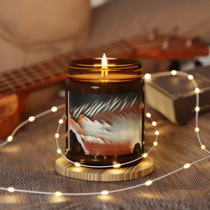 Aromatic Soy Candle - Cozy Amber Jar with Scenic Design