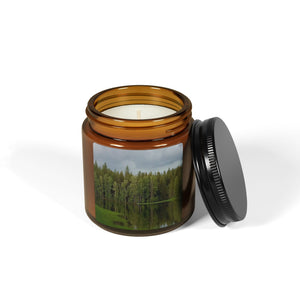 Nature-Inspired Scented Soy Candle - Multi-Size Amber Jar