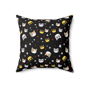 Playful Cat-Themed Decorative Pillow