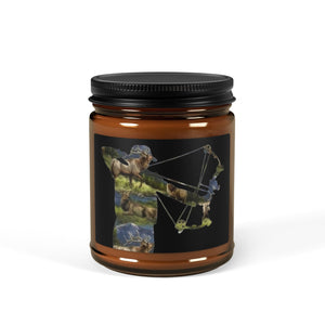 Hunting Themed Scented Soy Candle - Amber Jar, Multi-Size