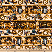Load image into Gallery viewer, Western Cowboy Shelf Cotton Fabric
