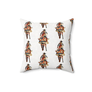 Bohemian Square Pillow with Patriotic Cowboy Design