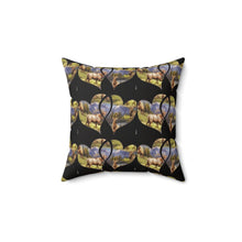 Load image into Gallery viewer, Elk-Inspired Square Pillow with Scenic Heart Design
