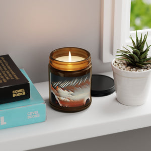 Aromatic Soy Candle - Cozy Amber Jar with Scenic Design
