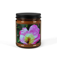 Load image into Gallery viewer, Bee Scented Soy Candle - Amber Jar, Floral Aroma for Relaxation
