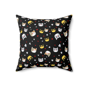 Playful Cat-Themed Decorative Pillow