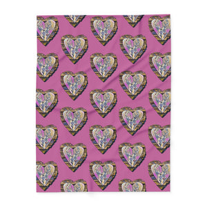 Cozy Heart Pattern Arctic Fleece Blanket - Perfect Gift For Any Occasion