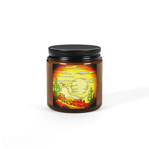 Desert Sunset Scented Soy Candle - Amber Jar, Multi-Size