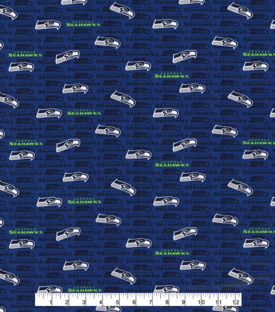 Handmade Valance or Curtain Panel Seahawks Mini