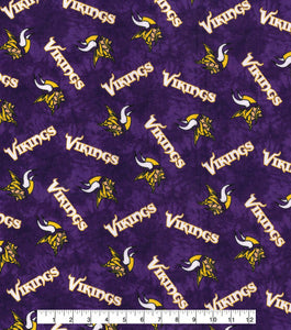 Vikings Tie Dye Flannel Fabric