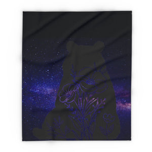 Cosmic Bear Arctic Fleece Blanket - Cozy Starry Night Throw for Home Decor and Gifts