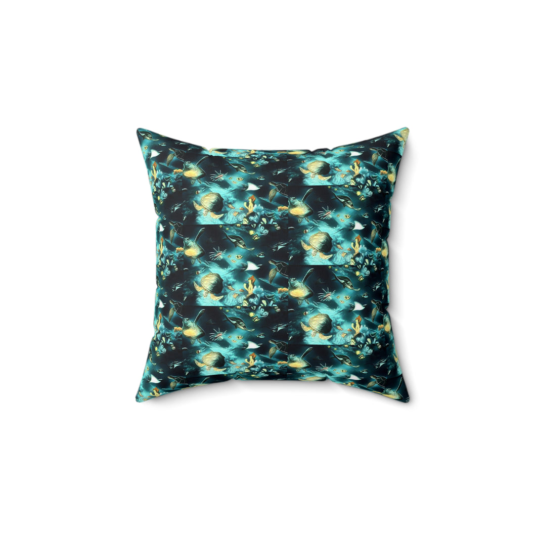 Ocean Animals Square Pillow - Cozy Decorative Cushion for Home Decor
