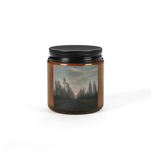 Calm Horizon Scented Soy Candle - Amber Jar, Aromatic Relaxation for Home Decor & Gifting