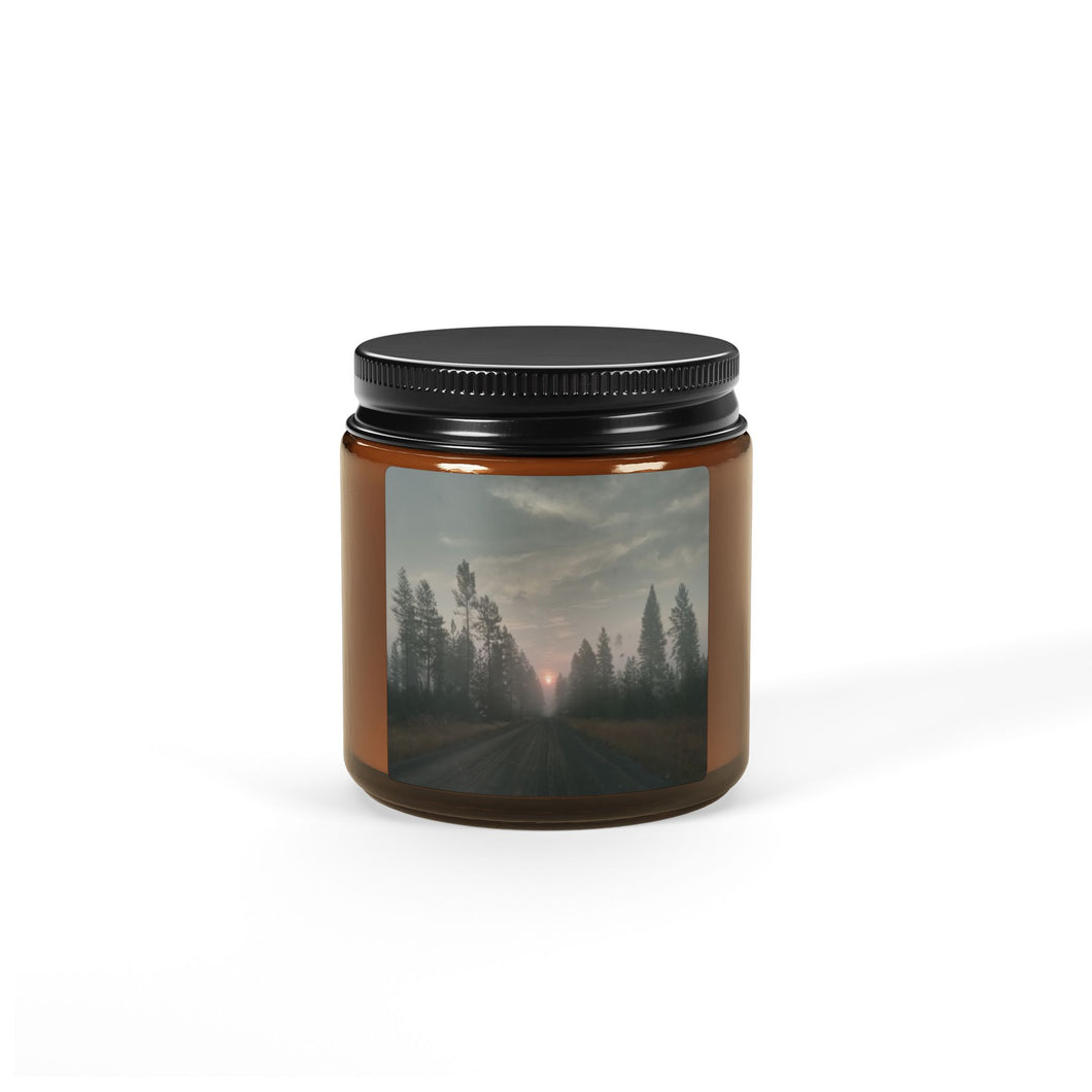 Calm Horizon Scented Soy Candle - Amber Jar, Aromatic Relaxation for Home Decor & Gifting