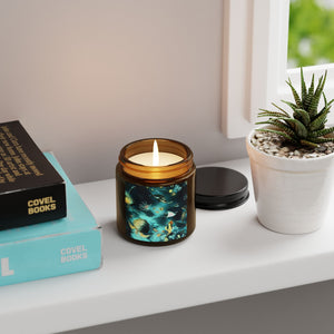 Ocean Life Scented Soy Candle - Eco-Friendly Amber Jar for Relaxation and Home Decor