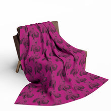 Load image into Gallery viewer, Cozy Arctic Fleece Blanket with Vibrant Pink Floral Design
