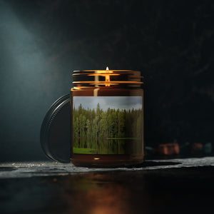 Nature-Inspired Scented Soy Candle - Multi-Size Amber Jar