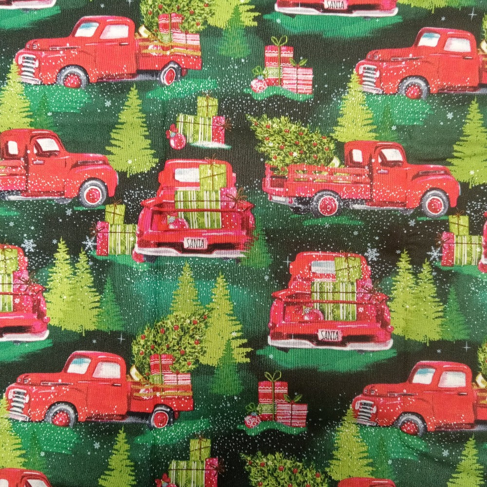 Seasonal Classic Truck `Cotton - 1/2 Yard Precut