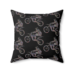 Motorcycle Rider Square Pillow – Cozy Décor for Bike Enthusiasts