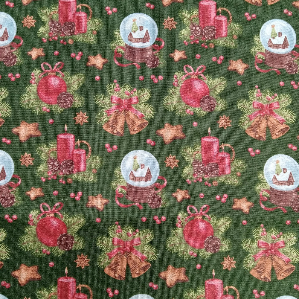 Christmas Snowglobe Cotton Fabric