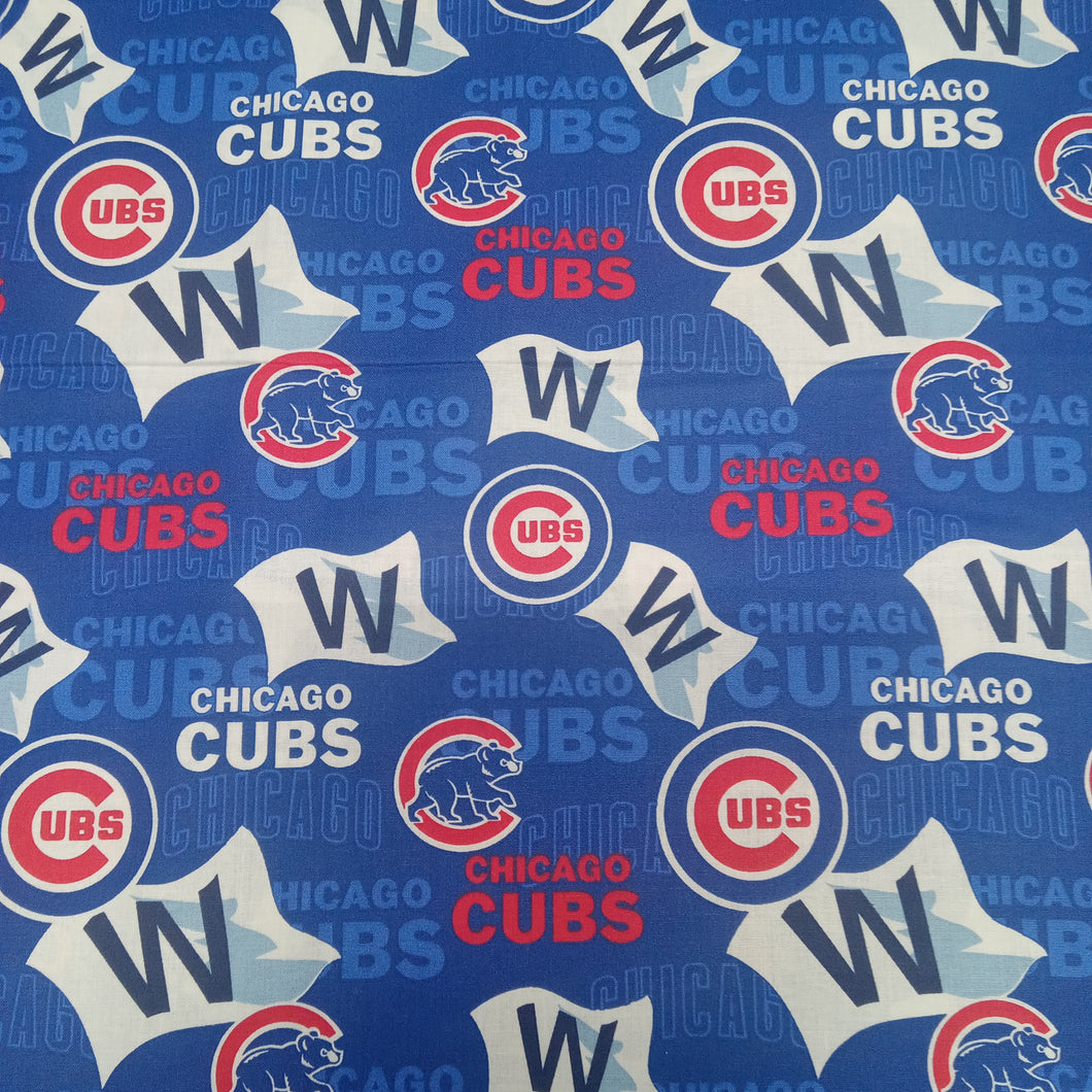 Cubs W Print Cotton Fabric