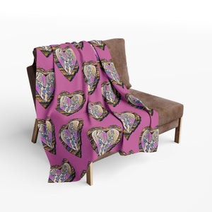 Cozy Heart Pattern Arctic Fleece Blanket - Perfect Gift For Any Occasion