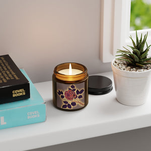 Digital Rose Scented Soy Candle in Amber Jar - Perfect Gift for Romantic Occasions