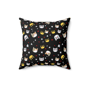 Playful Cat-Themed Decorative Pillow