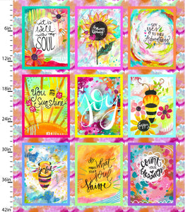 Joy Blooms Panel Cotton Fabric