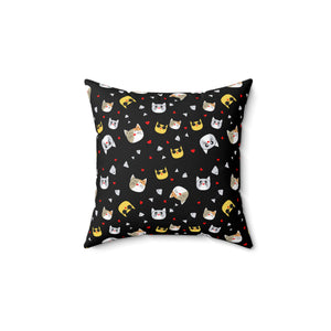 Playful Cat-Themed Decorative Pillow