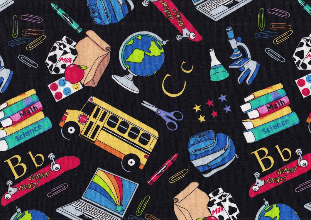 School Supplies Toss Cotton Fabric
