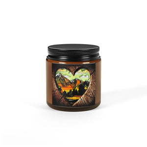 Heartfelt Sunset Scented Soy Candle - Eco-Friendly Amber Jar