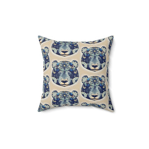 Boho Bear Pattern Decorative Pillow | Cozy Animal Print Cushion