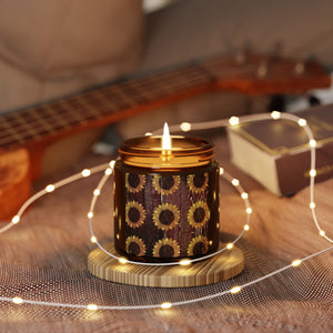 Sunflower Scented Soy Candle - Eco-Friendly Amber Jar