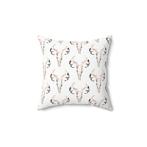 Rustic Skull Print Square Pillow - Bohemian Home Decor