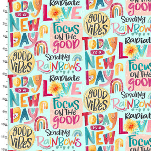Handmade Placemat Or Table Runner Good Vibes Words